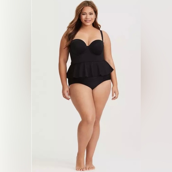 Torrid under wire peplum tankini swim suit size 1 - Picture 9 of 11